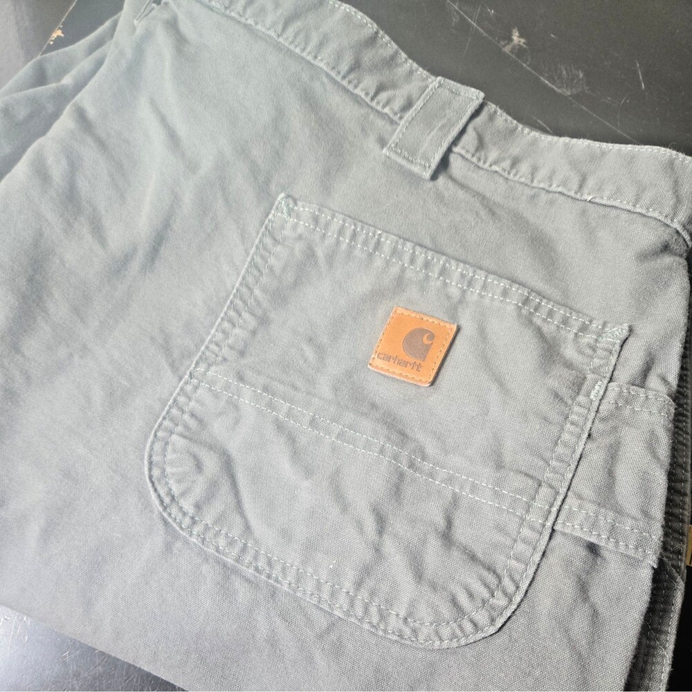 Carhartt Jeans Mens 46x34 Gray Carpenter Workwear Relaxed Fit Straight Leg Pants